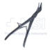Echlin Rongeur, Double Action, 3mm X 12mm Bite, Curved On Side, Overall Length 9" (230mm) - D7482