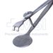 Ehrhardt Lid Forceps, 14mm Oval Solid Lower Plate, Straight 9mm Serrated Upper Jaw, Locking Thumb Screw, Serrated Handle, Polished Finish, Overall Length 3-1/2" (90mm) - 5-3625