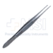 Elschnig Fixation Forceps, Straight Shafts, 1 x 2 (2mm) Elschnig Style Teeth, Serrated Narrow Handle, Polished Finish, Overall Length 4-3/8" (110mm) - 5-2795