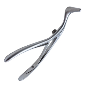 Endaural Speculum, Small 22mm Blades, Strongly Curved Shafts, Overall Length 6" (153mm) 