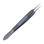 Fine-Castroviejo Suturing Forceps, Straight Shafts, 0.12mm Teeth, 6mm Tying Platform, Serrated Handle, Polished Finish, Overall Length 3-3/4" (95mm) E1805 XD,08-01248,2337E,08-01248,E1805 XD