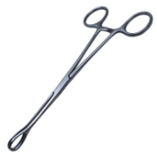 Foerster Sponge Forceps, Straight, Serrated Jaw, Overall Length 7" (180mm) 