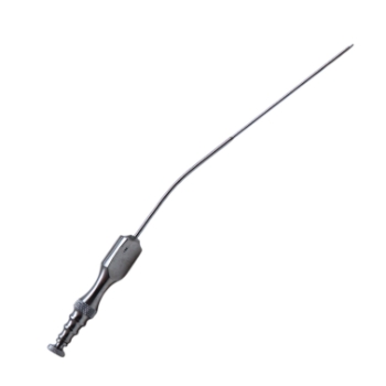 Frazier Suction Tube, 4Fr, (1.33mm), XXXX-Small, Angled 30 Degrees, Stylette, Thumb Plate Cutoff Hole, Working Length 4-1/2" (100mm), Overall Length 6-3/4" (171mm) 