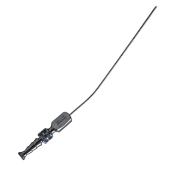 Frazier Suction Tube, 5 French (1.67mm), XXX-Small, Angled 30 Degrees, Stylette, Thumb Plate Cutoff Hole, Working Length 4-1/2" (100mm), Overall Length 6-3/4" (171mm) 