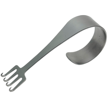 Freeman Face Lift Rake Retractor, 4 Prongs, Small, Thumb Ring, 22mm Blade Width, 19mm Blade Length, Overall Length Is 4-1/4" (108mm) 