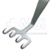 Freeman Face Lift Retractor, Adamson Model, 4 Prongs, 2 Recessed Pointed, Triangular Bend, 38mm Blade Width, 18mm Blade Length, 68mm Bend To Tip, Overall Length Is 6-3/4" (174mm) - 19004-16-1040