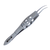 Freeman-Jaffe Lens Holding Forceps, Curved, Longitudinal Groove In Jaw, Three Hole Handle, Overall Length 4" (100mm) 1571219,11/6/6201,K5-5190
