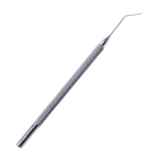 Fukasaku Lasik Spatula, 0.5mm, 10mm Tip To Bend, Round Longitudnial Grooved Handle, Overall Length 4-3/4" (120mm) 