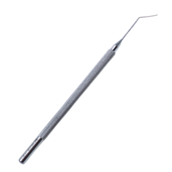 Fukasaku Lasik Spatula, 0.5mm, 10mm Tip To Bend, Round Longitudnial Grooved Handle, Overall Length 4-3/4" (120mm) 