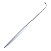 Gass Retinal Detachment Hook, Flattened 13mm "Graefe Type" Hook, 2.5mm x 1.5mm Oval Hole, Flat Smooth Handle, Polished Finish, Overall Length 5-1/8" (130mm) 2173867,11/4/7851,K3-6740,E4991