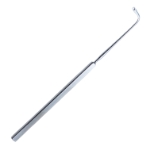 Gass Retinal Detachment Hook, Flattened 13mm "Graefe Type" Hook, Larger Hole, Flat Smooth Handle, Polished Finish, Overall Length 5.9" (150mm) 