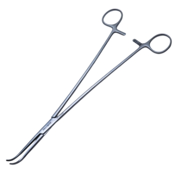 Gemini Forceps, Strong Curve, Delicate, Serrated Jaws, Overall Length 11" (280mm) 