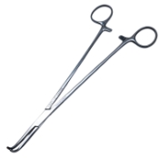 Gemini Forceps, Strong Curve, Delicate, Serrated Jaws, Overall Length 9" (230mm) 