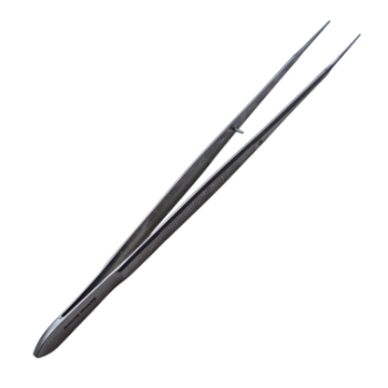Gerald Forceps, Serrated, 1mm Tip, Overall Length 8" (203mm) 