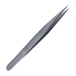 German Jeweler Extra Fine Pointed Forceps, 0.2mm Tip Width, #1, Smooth Flat Handle, Matte Finish, Overall Length 4-3/4" (120mm) 2089864,11/6/7621,K5-6510,08-01603