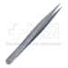 German Jeweler Extra Fine Pointed Forceps, 0.17mm Tip Width, #3C, Smooth Flat Handle, Matte Finish, Overall Length 4-1/3" (110mm) - 11-6-7631