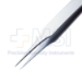 German Jeweler Extra Fine Pointed Forceps, 0.13mm Tip Width, #4, Smooth Flat Handle, Matte Finish, Overall Length 4-1/3" (110mm) - 11-6-7651