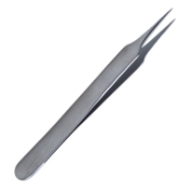 German Jeweler Extra Fine Pointed Forceps, 0.13mm Tip Width, #4, Smooth Flat Handle, Matte Finish, Overall Length 4-1/3" (110mm) 2100821,11/6/7651,K5-6540,08-01607