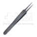 German Jeweler Extra Fine Pointed Forceps, 0.1mm Tip Width, #5, Smooth Flat Handle, Matte Finish, Overall Length 4-1/3" (110mm) - 11-6-7661
