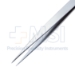 German Jeweler Extra Fine Pointed Forceps, 0.17mm Tip Width, #3, Smooth Flat Handle, Matte Finish, Overall Length 4-3/4" (120mm) - 11-6-7641