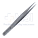 German Jeweler Extra Fine Pointed Forceps, 0.17mm Tip Width, #3, Smooth Flat Handle, Matte Finish, Overall Length 4-3/4" (120mm) - 11-6-7641