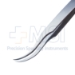 Jewelers Forceps, Curved, #7, Fine Pointed Tips, 0.17mm Tip, Smooth Flat Handle, Overall Length 4.531" (115mm) - 11-6-7681