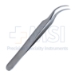 Jewelers Forceps, Curved, #7, Fine Pointed Tips, 0.17mm Tip, Smooth Flat Handle, Overall Length 4.531" (115mm) - 11-6-7681