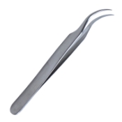 Jewelers Forceps, Curved, #7, Fine Pointed Tips, 0.17mm Tip, Smooth Flat Handle, Overall Length 4.531" (115mm) 2111779,11/6/7681,K5-6570,08-01609