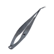 Gills-Welsh Vannas Micro Scissors, Angled Forward, 8.5mm Blades, Sharp Tips, Angled At 40 Degrees, Medium, Serrated Handle, Polished Finish, Overall Length 3-3/8" (86mm) 