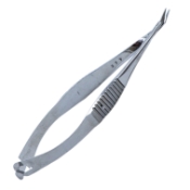 Gills-Welsh Vannas Micro Scissors, Angled Forward, Sharp Tips, 5mm Blades, 11mm Mid-Screw To Tip, Serrated Handle, Polished Finish, Overall Length 3-3/8" (86mm) E3388 GW,5681E,E3388 GW