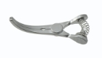 Glover Bulldog Clamp Forceps, Curved, Adjustable Tension, 18mm Jaw, Overall Length 2" (51mm) 