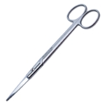 Gorney Dissecting Scissors, Straight, Blunt Tips, Both Blades Serrated, Round Shanks, Two Tone Finish, Overall Length 6-3/4" (170mm) 
