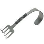 Gorney Face Lift Rake Retractor, 4 Prongs, Large, Thumb Ring, Spring Neck, 38mm Blade Width, 25mm Blade Length, Overall Length 4-1/4" (108mm) 