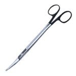 Gorney Freeman Facelift Scissors, Super Cut, Curved, Flat On Bottom Of Each Blade, Both Blades Serrated, Black Ring Handles, Overall Length 7-1/4" (185mm) 