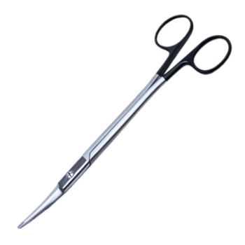 Gorney Freeman Facelift Scissors, Super Cut, Curved, Flat On Bottom Of Each Blade, Both Blades Serrated, Black Ring Handles, Overall Length 7-1/4" (185mm) 