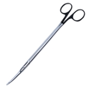 Gorney-Freeman Platysma Scissors, Super Cut, Curved, Beveled Blades, Semi-Sharp Outside Edges, Blunt Flattened Tips, Overall Length 9-1/4" (230mm) 
