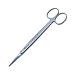 Gorney Micro Razor Edge Dissecting Scissors, Straight, Blunt Tips, Serrated Blades, Round Shanks, Black Ring Handles, Overall Length 6-3/4" (170mm) 