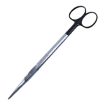 Gorney Scissors, Super Cut, Serrated Straight Tips, Black Rings, Two Tone Finish, Overall Length 7" (178mm) 