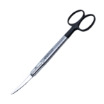 Gorney Micro Razor Edge Dissecting Scissors, Curved, Blunt Tips, Serrated Blades, Round Shanks, Black Ring Handles, Overall Length 6-3/4" (170mm) 