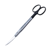 Gorney Micro Razor Edge Dissecting Scissors, Curved, Blunt Tips, Serrated Blades, Round Shanks, Black Ring Handles, Overall Length 6-3/4" (170mm) 