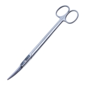 Gorney Facelift Scissors, Curved, Serrated Blades, Ring Handle, Two Tone Finish, Overall Length 7" (17.80mm) 