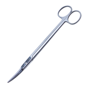 Gorney Facelift Scissors, Curved, Serrated Blades, Ring Handle, Two Tone Finish, Overall Length 7" (17.80mm) 