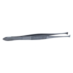Graefe Fixation Forceps, Wide 4.5mm Jaws, Fine Teeth, Serrated Handle Without Thumb Catch Lock, Overall Length 4-1/4" (108mm) 282455,5-2673,K5-4820,08-53038,E1562