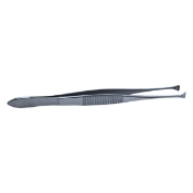 Graefe Fixation Forceps, Wide 4.5mm Jaws, Fine Teeth, Serrated Handle Without Thumb Catch Lock, Overall Length 4-1/4" (108mm) 282455,5-2673,K5-4820,08-53038,E1562