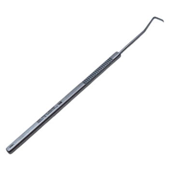 Green Strabismus Hook, Flat 7mm Hook, Serrated Flat Handle, Polished Finish, Overall Length 5-1/8" (130mm) K3-6850,E0588,08-04402,3678E,K3-6850,08-04402,E0588