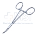 Halstead Hemostatic Mosquito Forceps, Curved, 21mm Serrated Jaws, Ring Handle, Dull Finish, Ratchet Lock, Overall Length 5" (127mm) - 5-4033