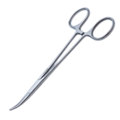 Halstead Mosquito Forceps, Curved, 25mm Serrated Jaws, Overall Length 5-1/2" (140mm) 