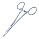 Halstead Hemostatic Mosquito Forceps, Straight, 22mm Serrated Jaws, Ring Handle, Dull Finish Ratchet Lock, Overall Length 5" (127mm) 778454,May-31,K5-9940,08-55023,E3920