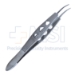 Harms Tying Forceps, Curved, 23mm Shafts, 6mm Tying Platforms, Three Hole Handle, Overall Length 4" (100mm) - 11-6-6521