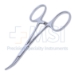 Hartman Hemostatic Mosquito Forceps, Curved, 20mm Serrated Jaws, Ring Handle, Dull Finish, Ratchet Lock, Overall Length 3-7/8" (99mm) - 5-4027